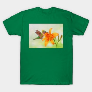 Hummingbird and Orange Day Lily T-Shirt